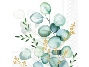 SERVIETTER 25X25 IHR EUCALPTUS GOLD