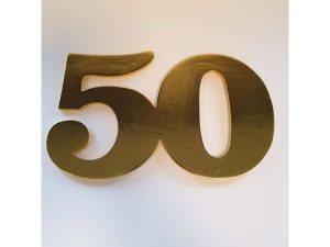 SKILT 50 ÅR GULD 15 x 24 cm