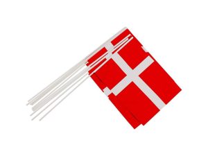 FLAG PÅ PIND DANSKE 10 X 15 CM 10 STK