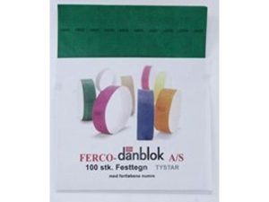 FESTTEGN "ARMBÅND" TYSTAR 100 STK GRØN