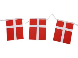 FLAG GUIRLANDE 2,5 METER MED 8 PAPIRFLAG