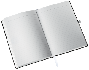 NOTESBOG A5 LEITZ STYLE LIN. 100GR. 80 ARK SORT