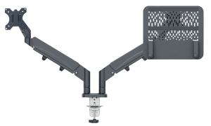 Leitz Ergo pladsbesparende dual monitor arm & laptop arm