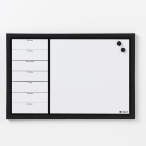 60 x 40 cm. White board week planner English