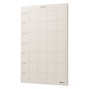 Magnetic Steel Board Week Planner 40 x 60 cm. Beige English