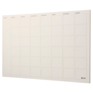 Magnetic Steel Board Month Planner 90 x 60 cm. Beige English