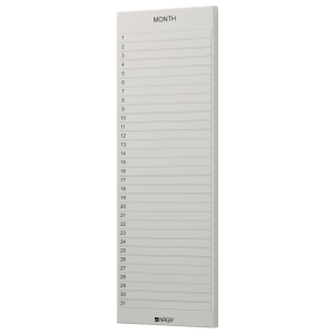 Magnetic monthly planner board 20 x 60 cm. Beige, English