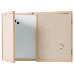 Folded whiteboard & pinboard