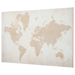 STÅLTAVLE 90X60CM WORLD MAP MAGNETISK