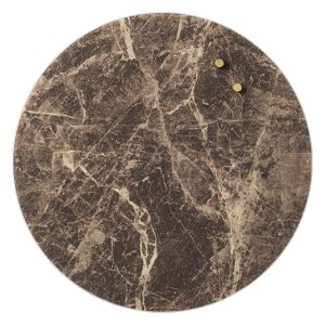 Circle 35 cm Brown Marble Magnetic Glass Board