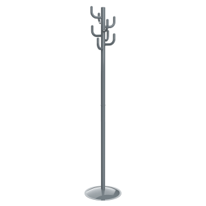 MAUL Coat stand, glossy silver-grey steel