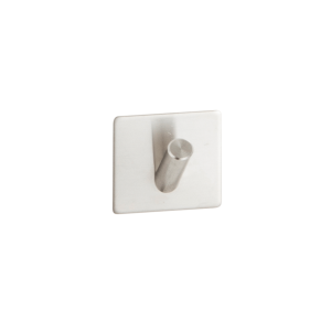 Self-adhesive hook, 4 x 4 cm. Brushed chrome