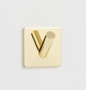 Self-adhesive hook, 4 x 4 cm. Gold look