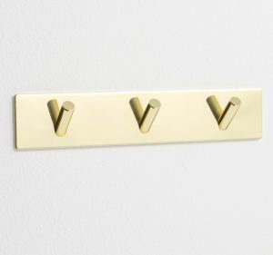 Self-adhesive coat rack , 20 x 4 cm. Gold look