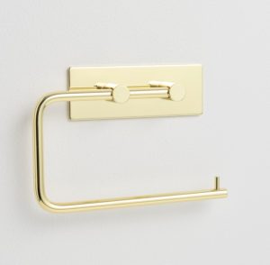 Self-adhesive toilet roll holder, 15,5 x 10,5 cm.  Gold look
