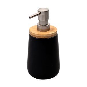Soap dispenser bamboo, black