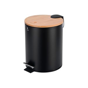 Pedal bin with soft-close 5 litres Bamboo black