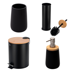 Bamboo bathroom set black