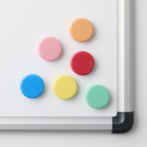 Glass whiteboard magnets, Marble design, 6 pcs