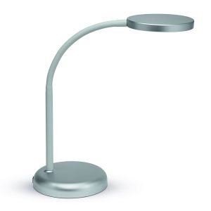 LED table lamp with flexible arm, silver, MAULjoy