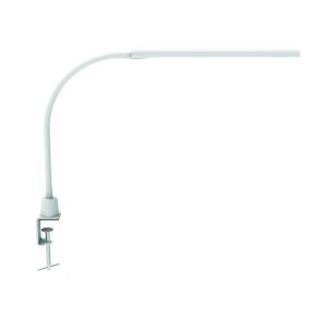 LED desk lamp with table clamp, white, MAULpirro