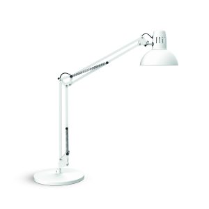 LED desk lamp with base, white, MAULstudy