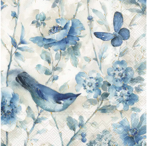 SERVIETTER 33X33 IHR IHR LANI CREAM BLUE