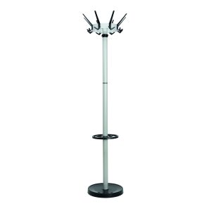 Coat stand with umbrella holder, MAULcaligo, silver