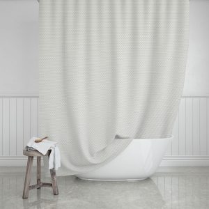 Shower curtain, Camellia, White, 180 x 200 cm