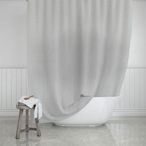 Shower curtain, Etherea, Light grey, 180 x 200 cm