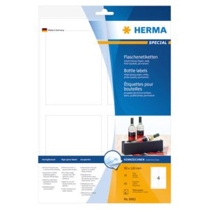 ETIKETTER HERMA FLASKELABELS 90X120MM GLOSSY 40 STK/PK.