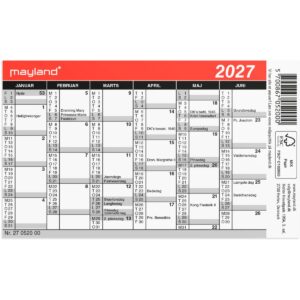 MINI KALENDER 2X6 MDR- 7X11,8M 2027 MINI KALENDER 2X6 MDR- 7X11,8M 2027