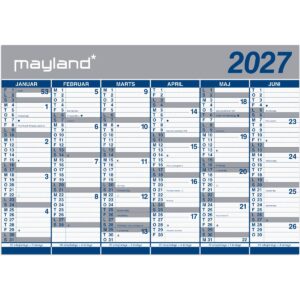 KÆMPEKALENDER 2X6 MDR. PAPIR I PLASTPOSE 2027 KÆMPEKALENDER 2X6 MDR. PAPIR I PLASTPOSE 2027