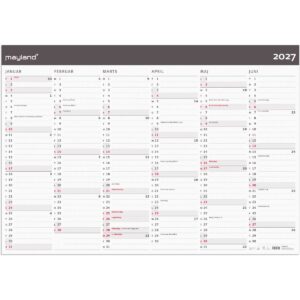 KÆMPEKALENDER MODERNE 2X6 MDR. PAPIR I PAPRØR 2027 KÆMPEKALENDER MODERNE 2X6 MDR. PAPIR I PAPRØR 2027