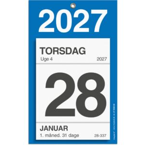 KONTORAFRIVNINGSKALENDER M/BAGSIDETEKST 2027