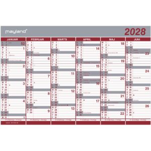 KONTORKALENDER DOBBELT HALVÅRS 2028