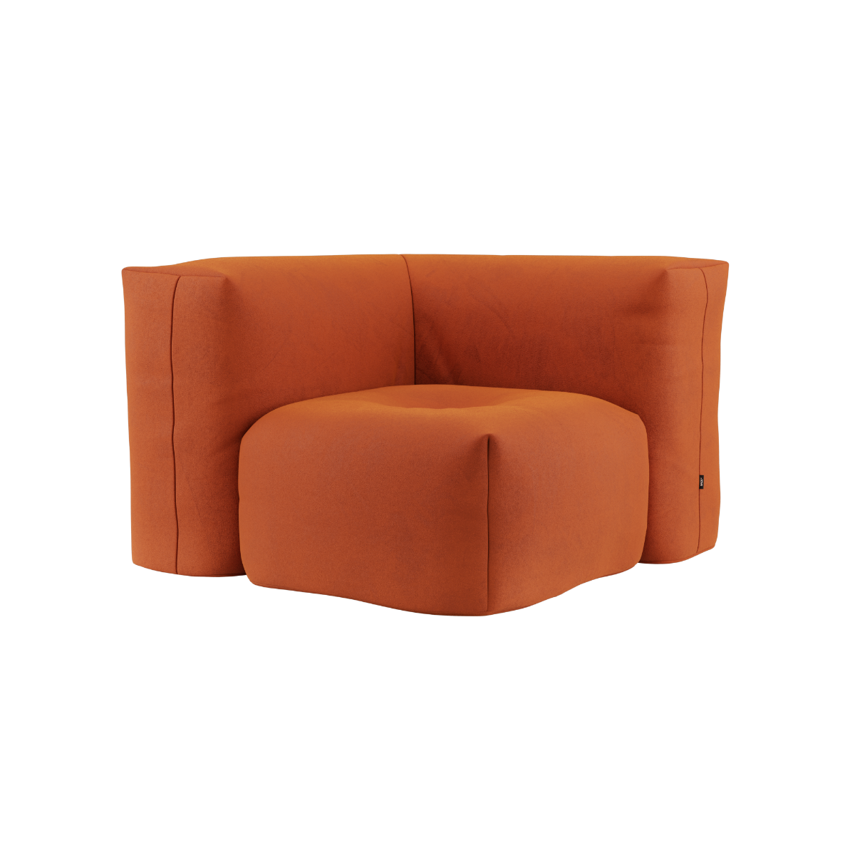 Soft Sofa Indoor - Corner Section Orange Jaquard