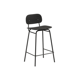 Frame Bar Stool – With backrest and Black Stained Oak – 68 cm. Frame Bar Stool - With backrest and Black Stained Oak - 68 cm.
