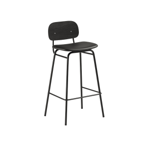 Frame Bar Stool – With backrest and Terra Black leather – 73 cm. Frame Bar Stool - With backrest and Terra Black leather - 73 cm.