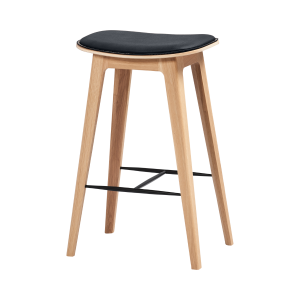 Nordic Bar Stool – Oak with stitches – Terra Black – 73 cm Nordic Bar Stool - Oak with stitches - Terra Black - 73 cm