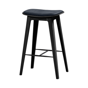 Nordic Bar Stool - Black Stained Oak with stitches - Luna Carbon - 73 cm