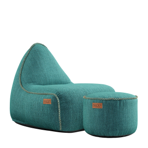 Cobana Lounge Chair & Pouf Petrol Melange Cobana Lounge Chair & Pouf Petrol Melange