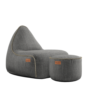 Cobana Lounge Chair & Pouf Grey