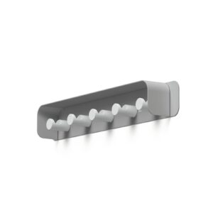 KNAGERÆKKE DURASTORE METAL 5 KNAGER & HYLDE GRÅ