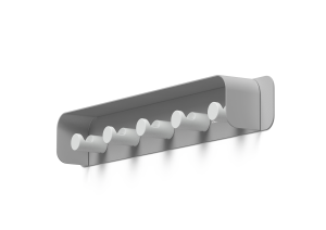 KNAGERÆKKE DURASTORE METAL 5 KNAGER & HYLDE GRÅ KNAGERÆKKE DURASTORE METAL 5 KNAGER & HYLDE GRÅ