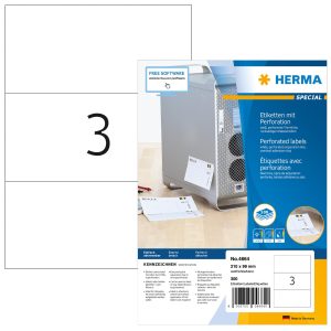 ETIKETTER HERMA 210X99MM HVIDE 300 STK/PK