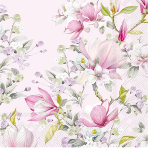 SERVIETTER 33X33 IHR ROMANTIC MAGNOLIA LIGHT