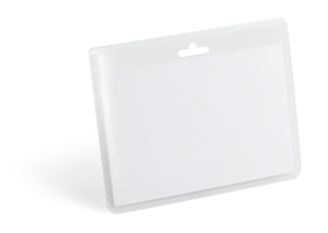 Navneskilt 60x90 mm med eurohul ppNavneskilt af PP i liggende format, 60 x 90 mm. Kombiner med dit valg af fastgørelsesmuligheder:  halssnor, stropklemme eller udtrækkelig yo-yo. 20 stk./pakke