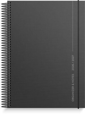 Studie Organizer & Notes A5 ugekalender sort 2026/2027 Studie Organizer & Notes A5 ugekalender sort 2026/2027
