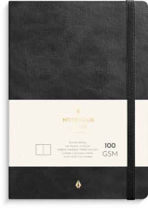 Notebook Deluxe A5 Blank Black Notebook Deluxe A5 Blank Black